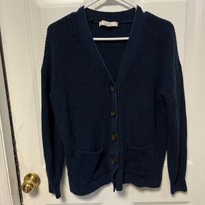 LOFT Dark Blue Knit Cardigan